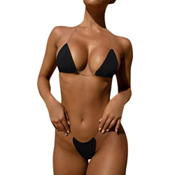 Bikinis Mujer 2019 Brasileños SHOBDW Color Sólido Conjunto de Bikini Push Up Traje de Baño Mujer Dos Piezass Tanga Mujer Vendaje Acolchado Bra Bandeau precio