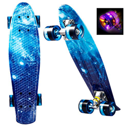 ANCHEER Skateboards Monopatín 56 cm/22 Inch Mini Cruiser - Patineta con 4 LED Luces PU Ruedas Diseño Retro para Niños Adolescentes Jóvenes Principiant en oferta