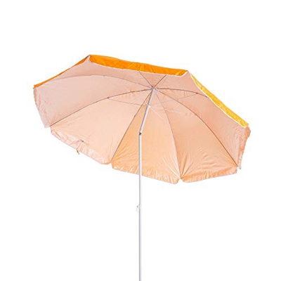 LOLAhome Sombrilla Playa Parasol Acero de Ø 160 cm (Naranja)