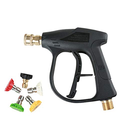 DaMohony Pistola Rociadora de Agua a Alta Presión con Boquillas de 5 Colores para Limpieza de Automóviles. (M22 con 5 Puntas de Boquilla 4000 PSI)