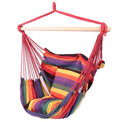 Silla Colgante con Almohada, Silla Hamaca Columpio de Lona para Terraza Patio Jardín y Camping características