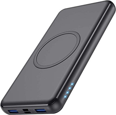iPosible Batería Externa Carga Inalámbrica Qi 26800mAh 18W PD Powerbank Wireless Quick Rápido Portátil Cargador Portátil inalámbrica QC 3.0 Doble Entr