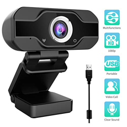 Aiglam Webcam, Webcam PC 1080P Cámara Web de Alta Definiciócon micrófono Reductor de Ruido y corrección de iluminación automática Web CAM de USB Plug  características