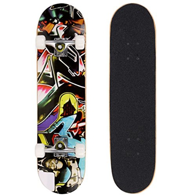 ANCHEER Skateboard Monopatín 79x19cm Patinetas Estándar para Niños Adolescentes Jóvenes Principiantes,Cubierta de Madera de Arce Canadiense 7 Capas co