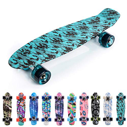 meteor Monopatín Retro plástico Skateboard Completo Patineta para Niños Jóvenes Adultos Mejor Calidad Robusto Ligero Ruedas - Buen Regalo (Blue/Black) características