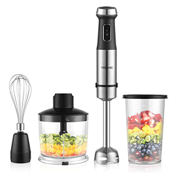 YISSVIC Batidora de Mano 4 en 1 1100W con Picadora de 500ml Vaso Medidor de 800ml Negro precio