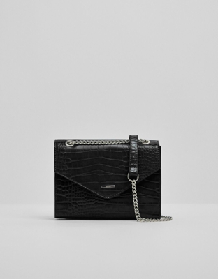 Bershka Bolso Con Cadena Mujer Negro