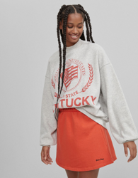 Bershka Falda Mini Skater Mujer Xs Naranja precio