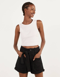 Bershka Short Paperbag Cinturón Mujer 32 Negro características