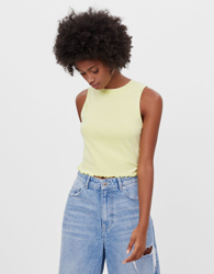 Bershka Top Cropped Sin Mangas Mujer Xs Lima en oferta