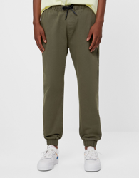 Bershka Pantalón Jogger Slim Fit Hombre Xs Kaki en oferta