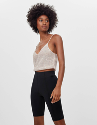 Bershka Top Bordado Lentejuelas Mujer L Rosa características