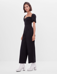 Bershka Mono Tencel ® Manga Volumen Mujer L Negro precio