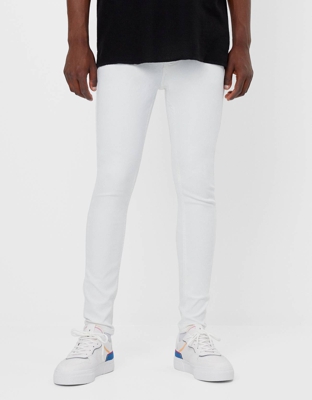 Bershka Jeans Super Skinny Hombre 46 Blanco