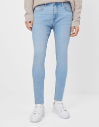 Bershka Jeans Super Skinny Hombre 40 Azul Lavado en oferta