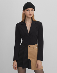 Bershka Blazer Corset Cropped Mujer S Negro características