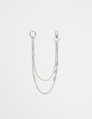 Bershka Cadena Con Eslabones Mujer Plata