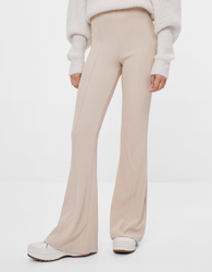 Bershka Pantalón Flare Mujer Xs Crudo en oferta