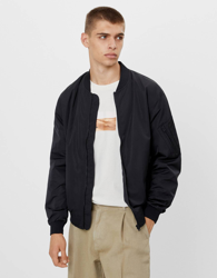 Bershka Cazadora Bomber Ligera Hombre Xl Negro características