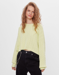 Bershka Jersey Trenzado Manga Ancha Mujer S Lima precio