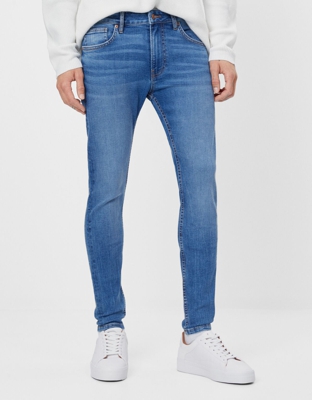 Bershka Jeans Super Skinny Hombre 40 Azul
