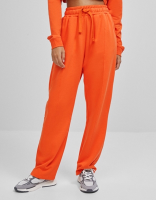 Bershka Pantalón B3 Project Mujer M Naranja