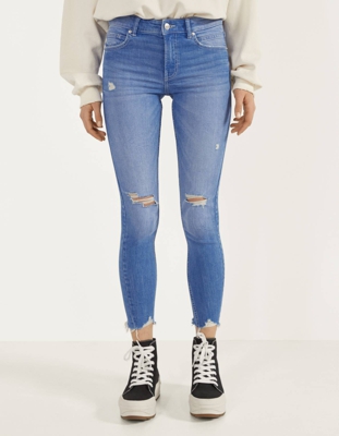 Bershka Jeans Skinny Low Waist Mujer 42 Azul