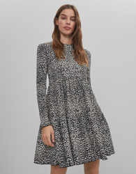 Bershka Vestido Volantes Mujer L Beige características