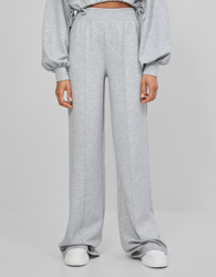 Bershka Pantalón Felpa Wide Leg Mujer L Gris características
