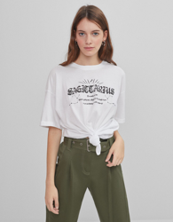 Bershka Camiseta Zodiaco Sagitario Mujer S Blanco en oferta