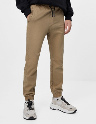 Bershka Pantalón Jogger Slim Hombre S Camel