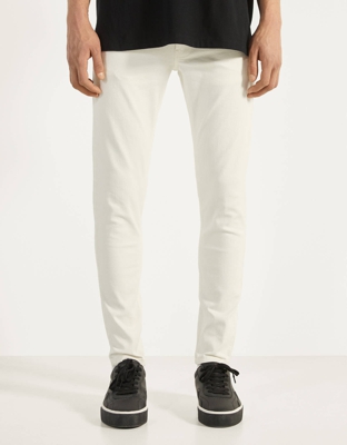 Bershka Pantalón Skinny Fit Hombre 42 Blanco