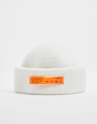 Bershka Beanie Corto Hombre Blanco