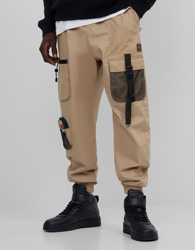 Bershka Pantalón Jogger Cargo Hombre L Arena precio