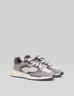 Bershka Deportivas Combinadas Rejilla Hombre Hombre 42 Gris