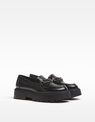 Bershka Mocasín Cadenas Mujer 41 Negro