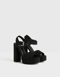 Bershka Sandalia Cruzada Tacón Plataforma Mujer 39 Negro precio