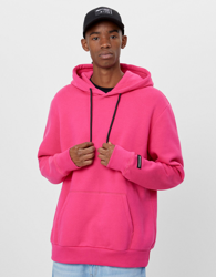 Bershka Sudadera Capucha Hombre M Fucsia precio