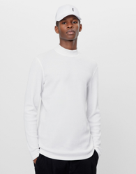 Bershka Jersey Efecto Waffle Cuello Perkins Hombre Xl Blanco características