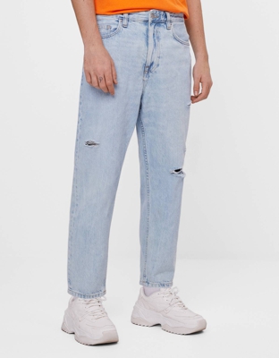 Bershka Loose Fit Jeans Hombre 40 Azul Claro