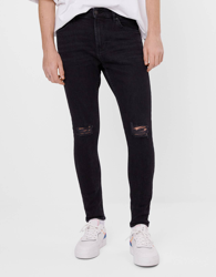 Bershka Jeans Super Skinny Hombre 36 Negro precio
