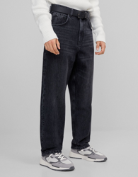 Bershka Jeans Wide Leg 90'S Hombre 42 Negro características