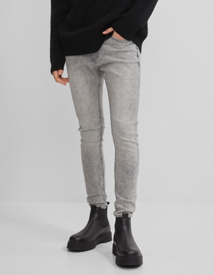 Bershka Jeans Super Skinny Hombre 36 Gris