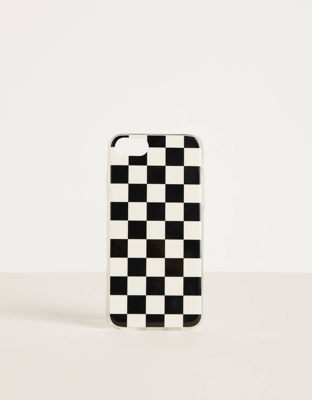 Bershka Carcasa De Cuadros Iphone 6 / 6S / 7 / 8 Mujer Blanco/Negro