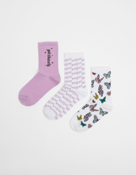 Bershka Pack De Calcetines Estampados Mujer Rosa características
