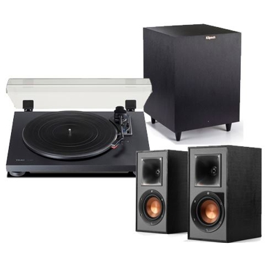Altavoces Klipsch R-41PM + Tocadiscos Teac TN-180BT + Subwoofer Klipsch R-8SW
