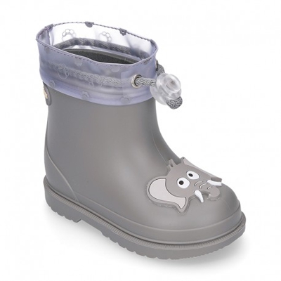 Bota De Agua Niños Bimbi Elefante Con Cuello Ajustable. 26 Gris