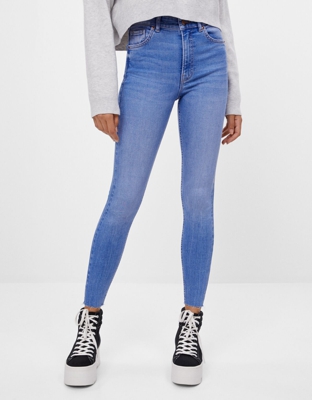 Bershka Jeans Skinny High Waist Mujer 42 Azul