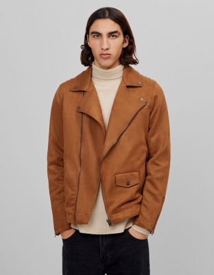 Bershka Cazadora Efecto Ante Hombre L Camel