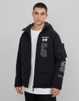 Bershka Cazadora Print Black&White Hombre L Negro